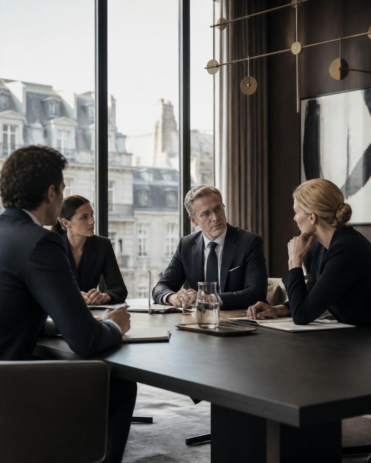 Executive meeting in a European boardroom
